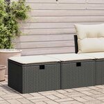 vidaXL Salon de jardin avec coussins 2 Pièces noir résine tressée acacia