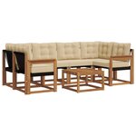 vidaXL Ensemble de canapés d'extérieur 7 pc Naturel et Beige