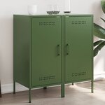 vidaXL Buffets 2 Pièces vert olive 36x39x79 cm acier