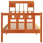 vidaXL Lit bibliothèque sans matelas cire marron 75x190 cm pin massif