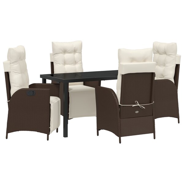 vidaXL Ensemble de 5 pièces de mobilier de jardin en poly rotin marron