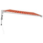 vidaXL Auvent rétractable orange et marron 4x3 m tissu et aluminium