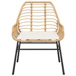 vidaXL Ensemble à manger jardin coussins 5Pièces marron poly rotin verre