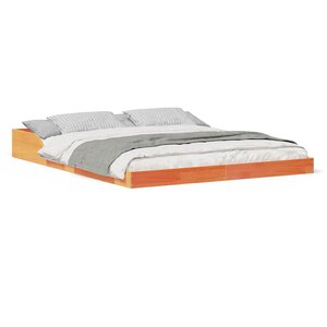 vidaXL Cadre de lit Brun cire 160 x 220 cm Pin massif