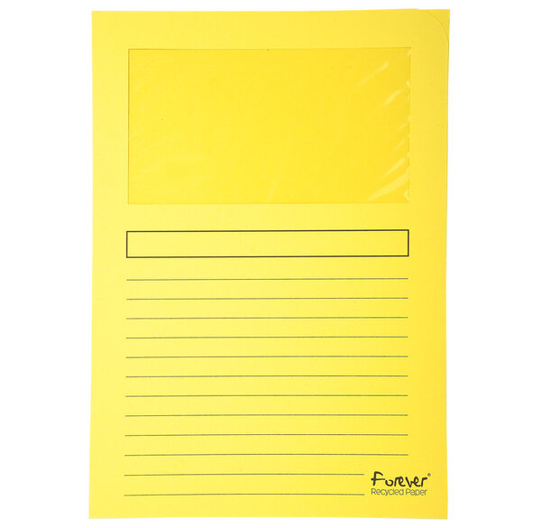 Paquet 100 chemises à fenêtre FOREVER Jaune EXACOMPTA