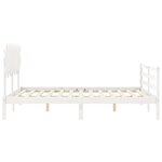 vidaXL Cadre de lit avec tête de lit blanc King Size bois massif