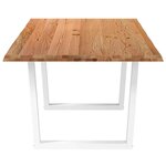 vidaXL Table à manger avec bord naturel 220x100x74cm bois massif chêne