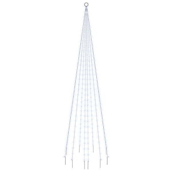 vidaXL Sapin de Noël sur mât de drapeau 310 LED Blanc froid 300 cm