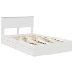 vidaXL Lit de Rangement Blanc 120 x 190 cm Bois d'ingénierie