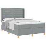 vidaXL Lit à ressorts avec matelas Gris clair 160 x 200 cm tissu