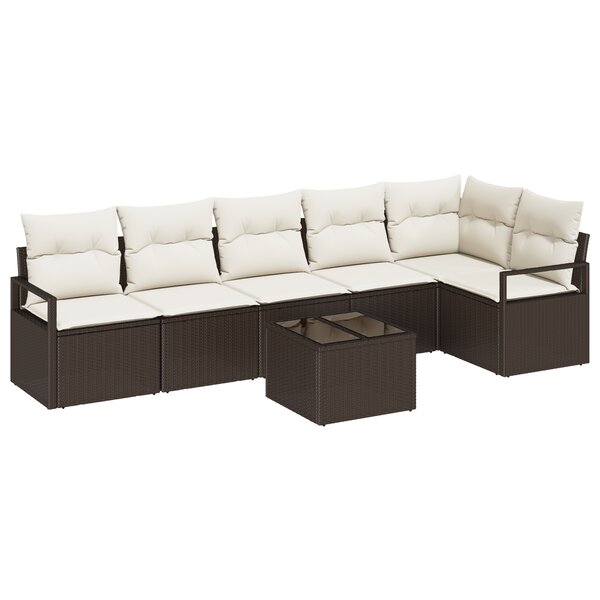 Ensemble canapé jardin vidaXL 6 pièces avec coussins rotin synthétique gris