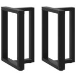 vidaXL Pieds de table à manger en T  2 pièces  noir  50 x 35 x (72-73) cm  acier
