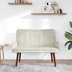 vidaXL Sofa 2 places Crème 115 x 61 x 87 cm Velours (V)