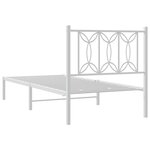 vidaXL Cadre de lit métal avec tête de lit blanc 90x190 cm