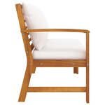 vidaXL Banc de jardin 114 5 cm avec coussin crème Bois solide d'acacia
