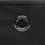 vidaXL Boîtes de rangement avec couvercle 10 Pièces Noir 32x32x32cm Tissu