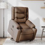 vidaXL Fauteuil inclinable électrique marron tissu