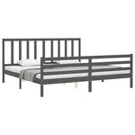 vidaXL Cadre de lit sans matelas gris 200x200 cm bois massif de pin