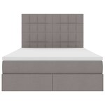 vidaXL Lit avec rangement et matelas Taupe 140 x 190 cm Polyester