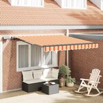 vidaXL Auvent Rétractable jaune et orange 350 x 250 cm tissu