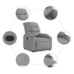 vidaXL Fauteuil inclinable Gris clair Tissu