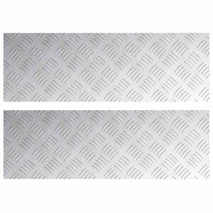 vidaXL Plaques à damier 2 Pièces Argent 75 x 25 cm Aluminium