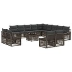 vidaXL Ensemble de canapé de jardin 14 Pièces Gris polyrotin