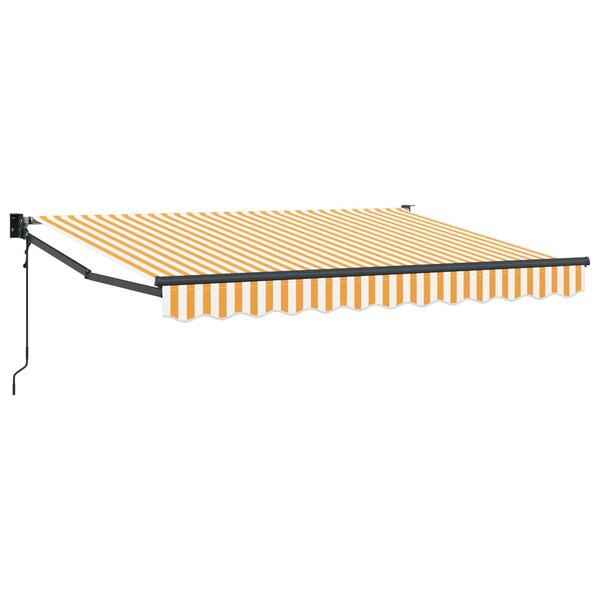 vidaXL Auvent rétractable Jaune et blanc 3 5 x 2 m Polyester et métal