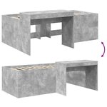 vidaXL Lit haut pour enfants avec bureau Gris béton Bois d'ingénierie