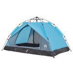 vidaXL Tente de camping à dôme 2 personnes bleu libération rapide