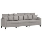vidaXL Canapé à 3 places avec repose-pieds Gris clair 210 cm Tissu