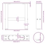 vidaXL Pieds de table basse Blanc 2 pièces 40 x (30-31) cm Acier