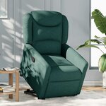 vidaXL Fauteuil inclinable vert foncé tissu