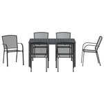 vidaXL Ensemble de salle à manger pour jardin 7 Pièces Anthracite Acier