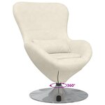 vidaXL Fauteuil œuf Crème 63 x 73 x 90 cm Velours