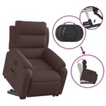 vidaXL Fauteuil inclinable électrique marron foncé tissu