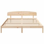 vidaXL Cadre de lit avec tête de lit Naturel 200 x 200 cm Pin massif