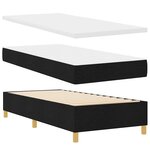 vidaXL Lit à ressort LED avec matelas Noir 100 x 200 cm tissu