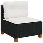 vidaXL Salon de jardin 9 Pièces avec coussins noir résine tressée