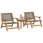 vidaXL Chaises de jardin avec table 3 Pièces Gris 45 x 45 x 40 cm