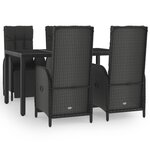 vidaXL Ensemble à manger de jardin coussins 5Pièces Noir Résine tressée