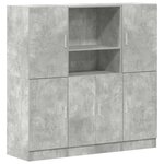 vidaXL Ensemble d'armoires de cuisine 3 Pièces gris béton