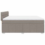 vidaXL Sommier à lattes de lit avec matelas Taupe 180x200 cm Tissu