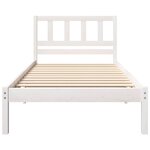vidaXL Cadre de lit avec tête de lit Blanc 90 x 190 cm Pin massif