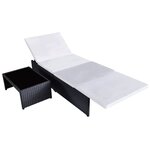 vidaXL Chaises inclinables de jardin lot de 2 et table résine tressée