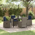 vidaXL Ensemble de Dîner de Jardin 5 Pièces Gris Poly Rattan