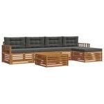 vidaXL Ensemble de canapés d'extérieur 6 pc Naturel et Anthracite