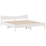 vidaXL Cadre de lit et tête de lit blanc 200x200 cm bois de pin massif
