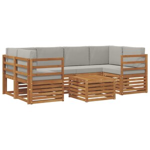 vidaXL Ensemble de canapés d'extérieur 7 pc Gris Naturel et Clair