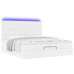 VidaXL Cadre de lit ottoman avec matelas blanc 200x200 cm similicuir